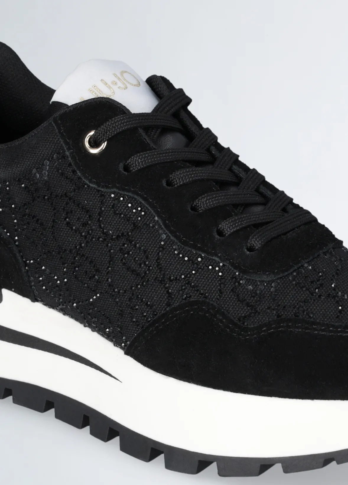 Sneakers con logo strass