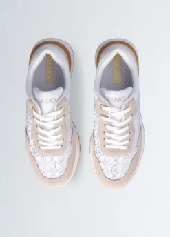 Sneakers con logo strass