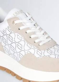 Sneakers con logo strass