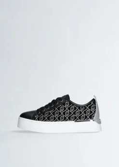 Sneakers con logo strass
