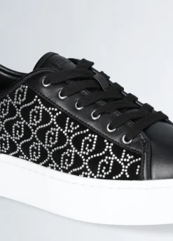 Sneakers con logo strass