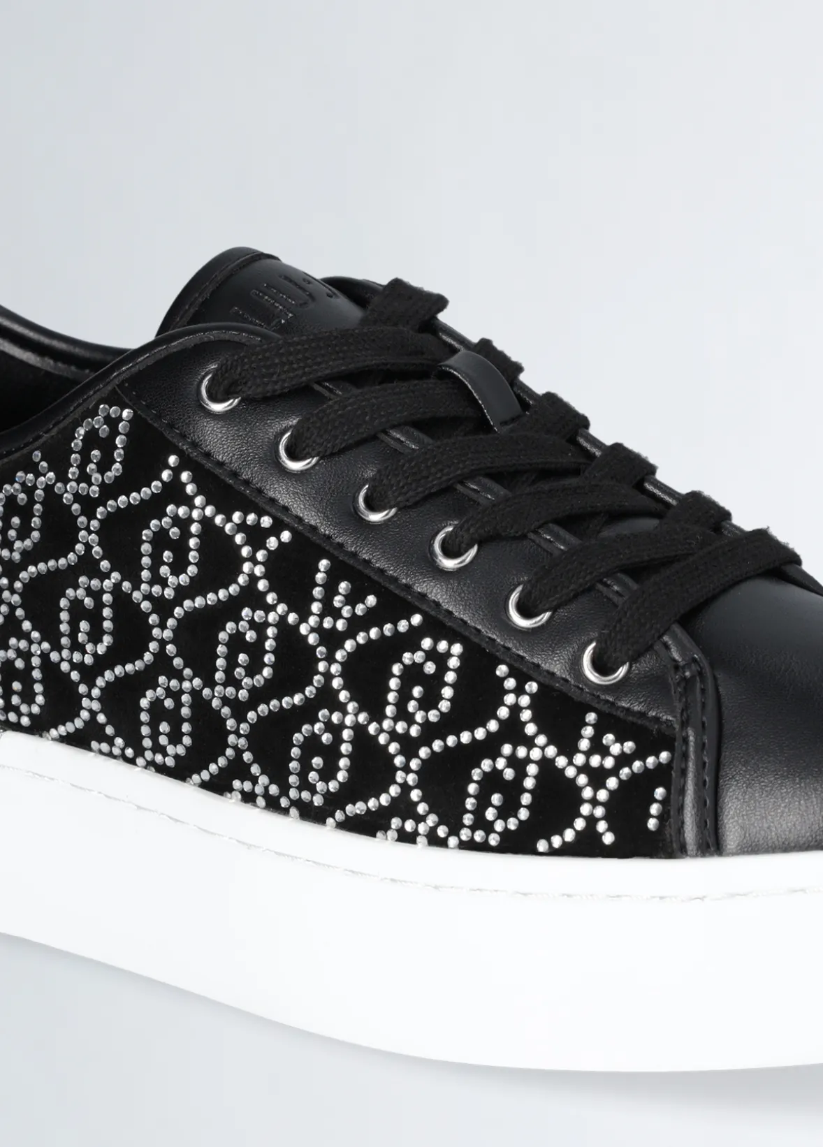 Sneakers con logo strass