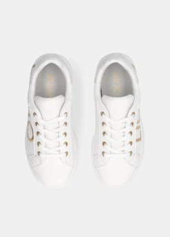 Sneakers con maxi logo glitter