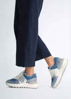 Sneakers in denim con strass
