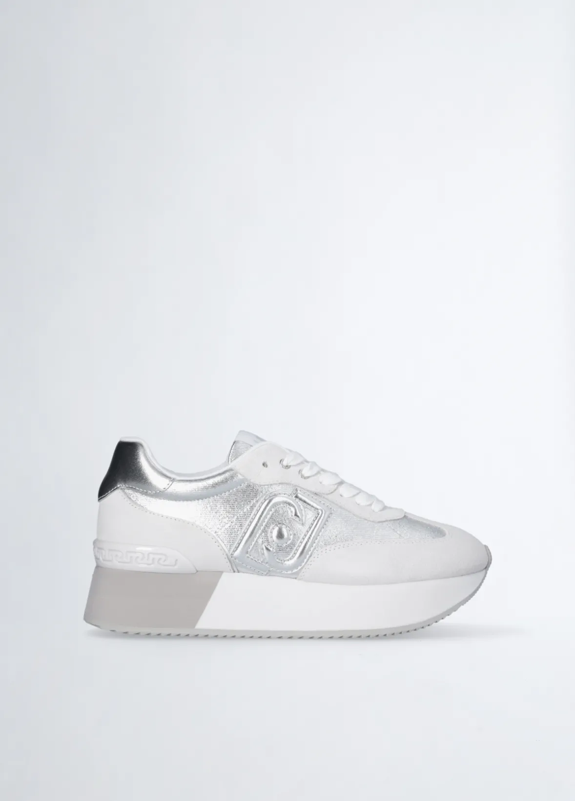 Sneakers in denim effetto laminato