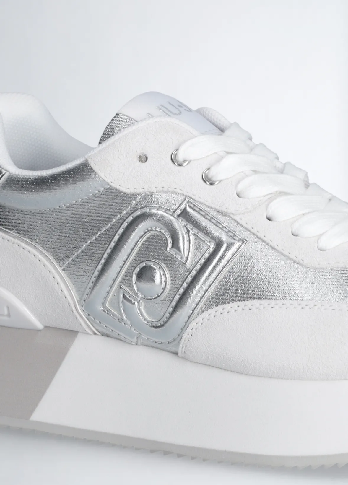Sneakers in denim effetto laminato