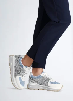Sneakers in glitter e monogram