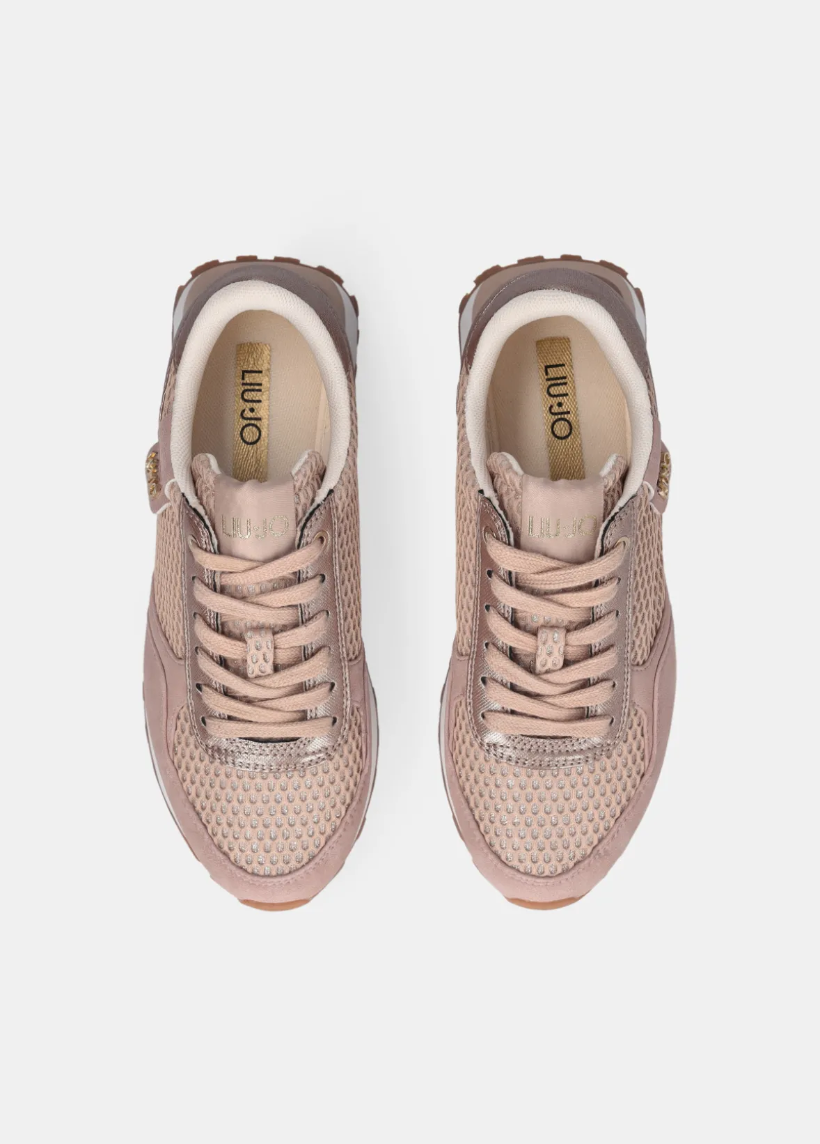 Sneakers in glitter mesh