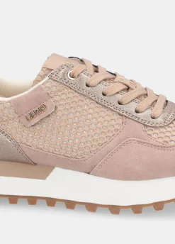 Sneakers in glitter mesh