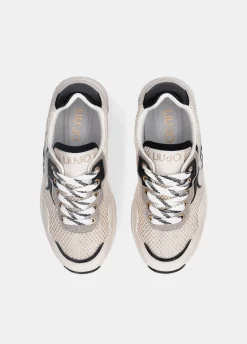 Sneakers in glitter mesh