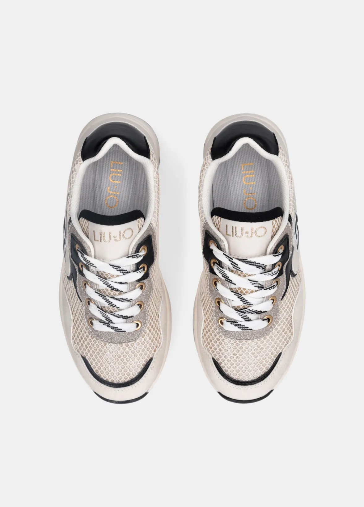 Sneakers in glitter mesh
