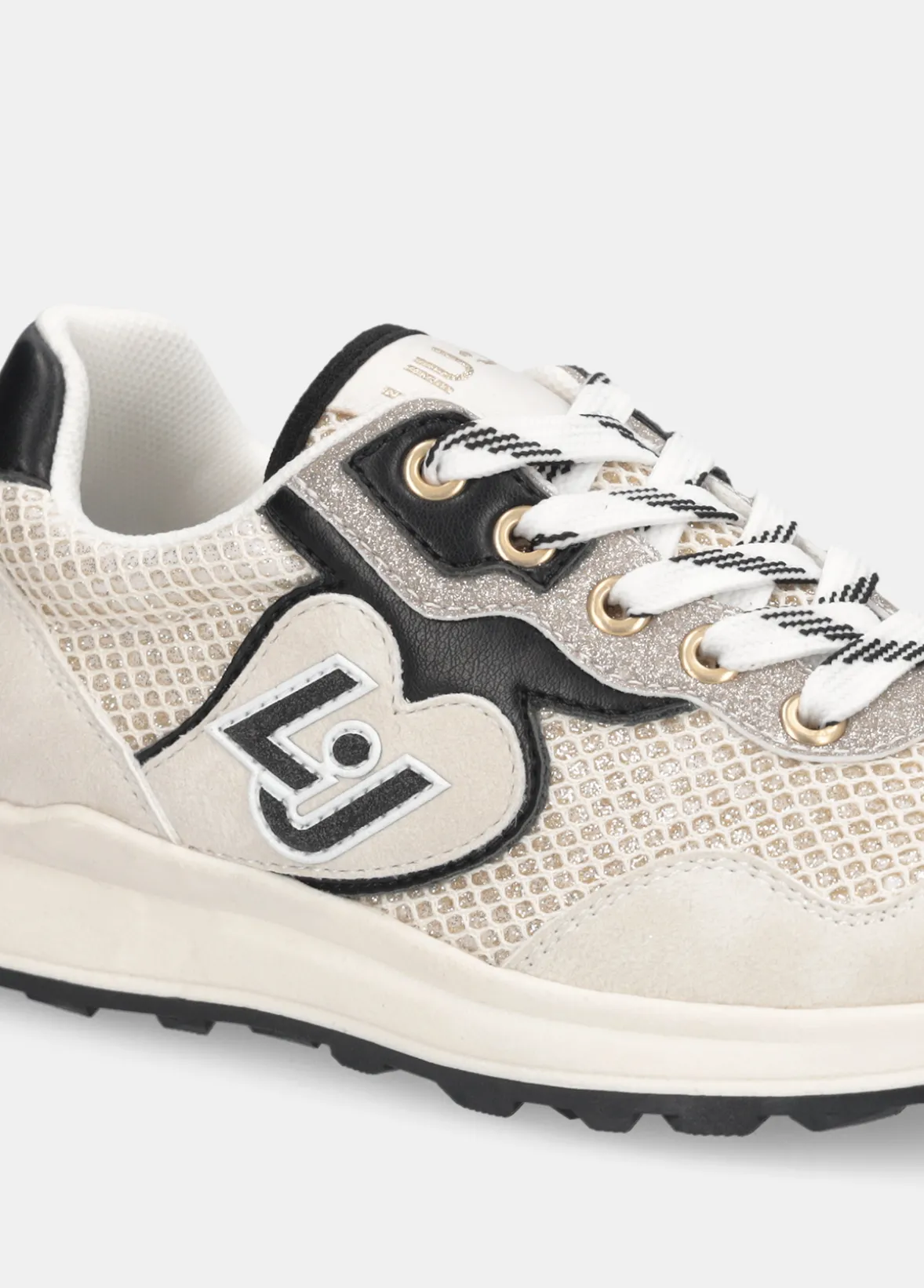 Sneakers in glitter mesh