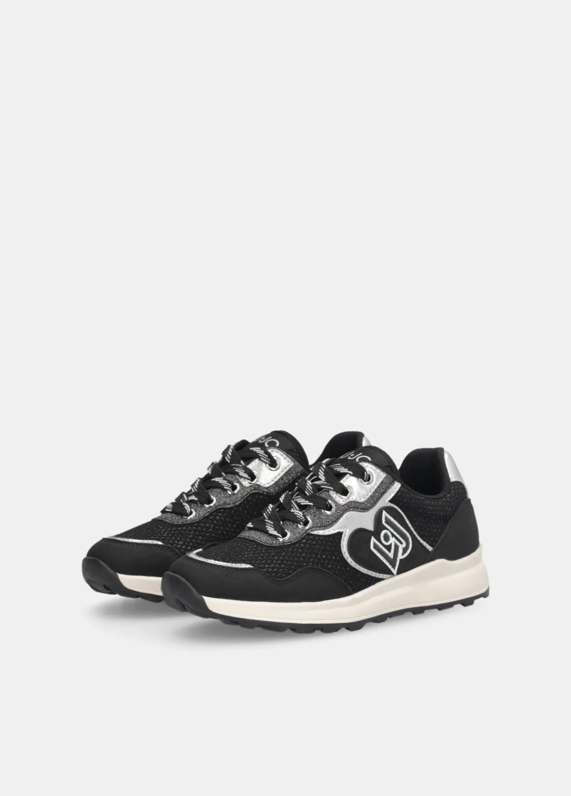Sneakers in glitter mesh