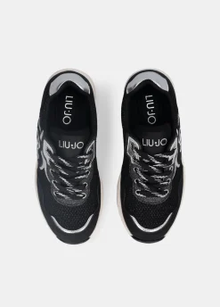 Sneakers in glitter mesh