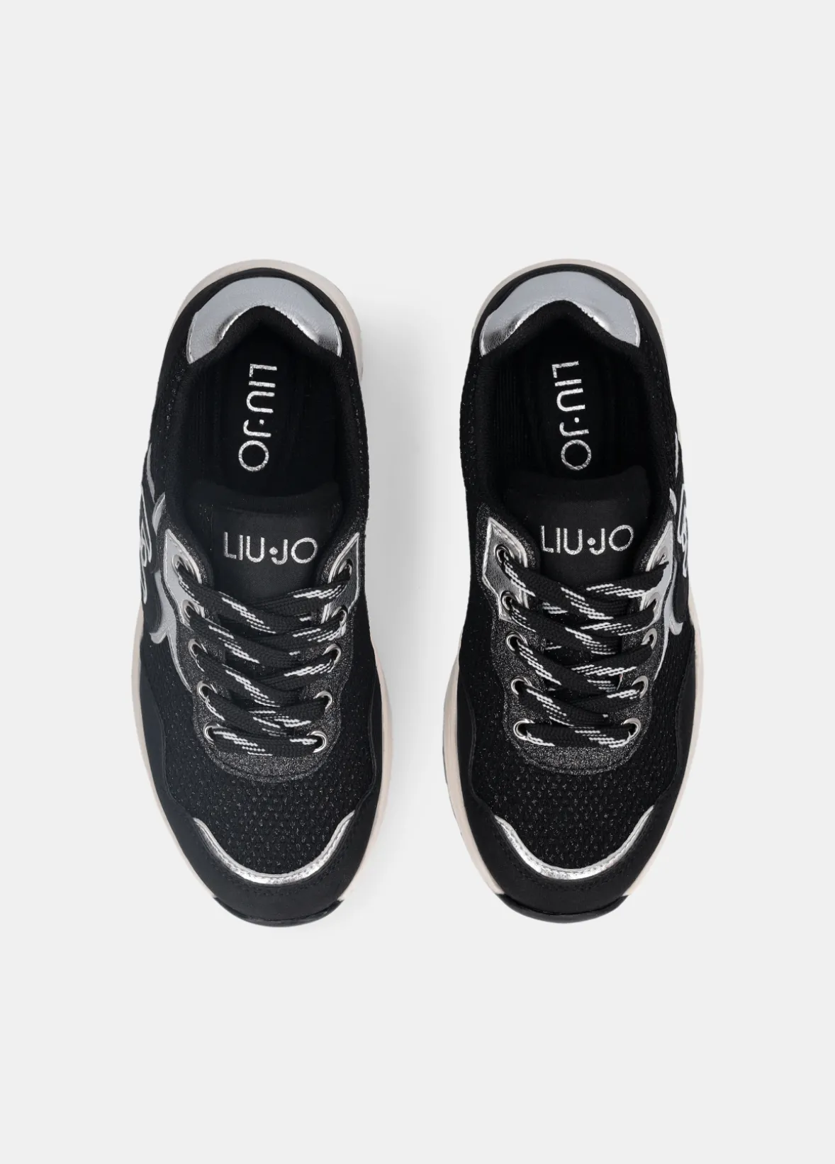Sneakers in glitter mesh