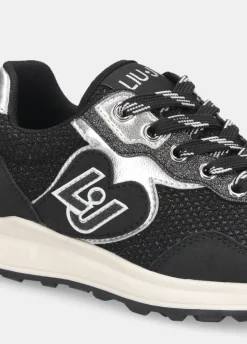 Sneakers in glitter mesh