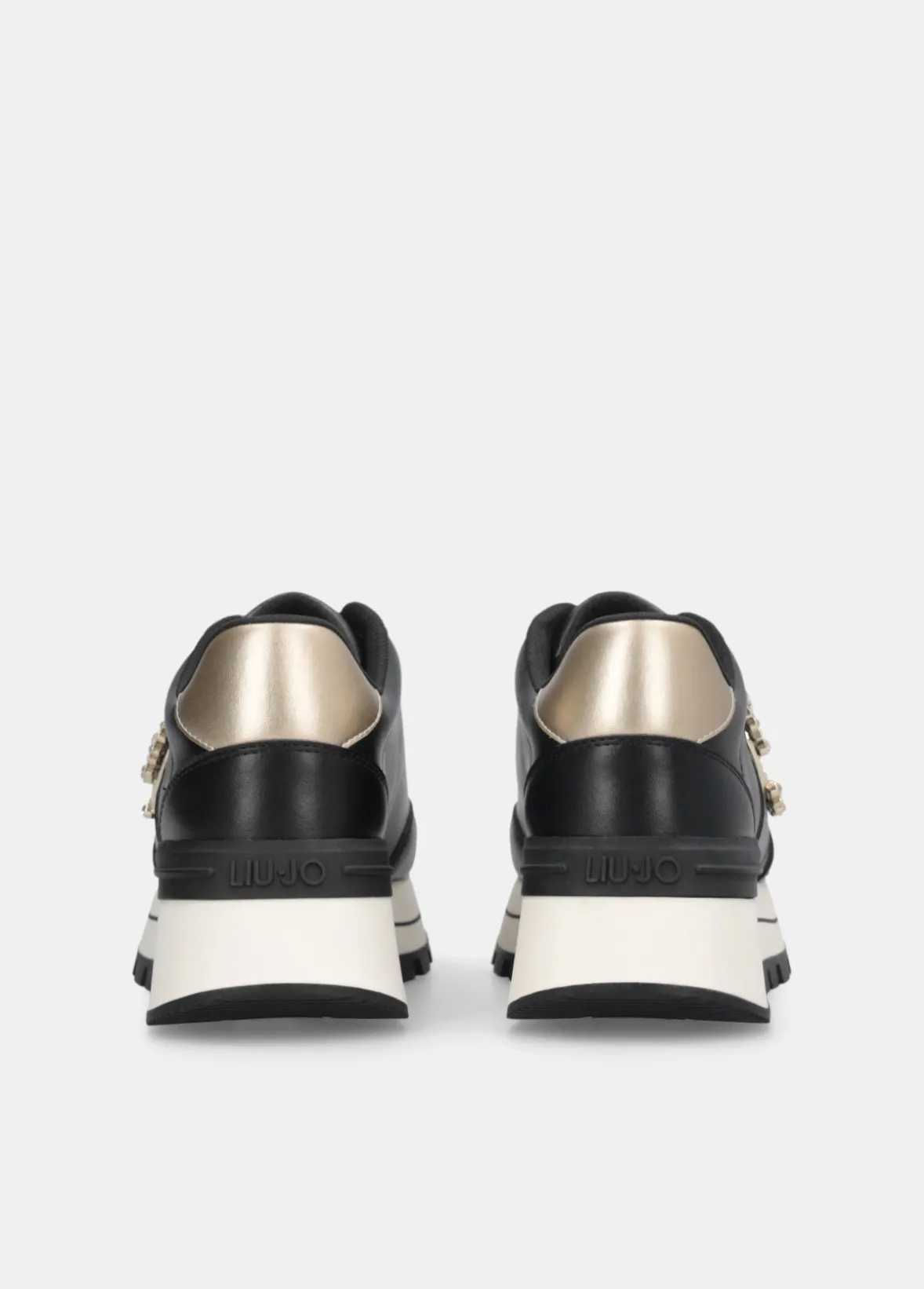 Sneakers in pelle con logo gioiello