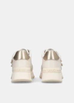 Sneakers in pelle con logo gioiello