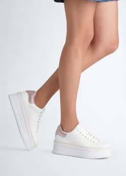 Sneakers in pelle con strass