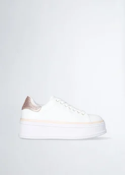 Sneakers in pelle con strass