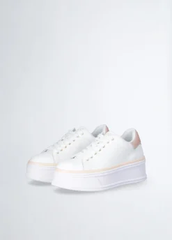 Sneakers in pelle con strass
