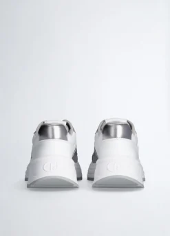 Sneakers in pelle e brighty mesh