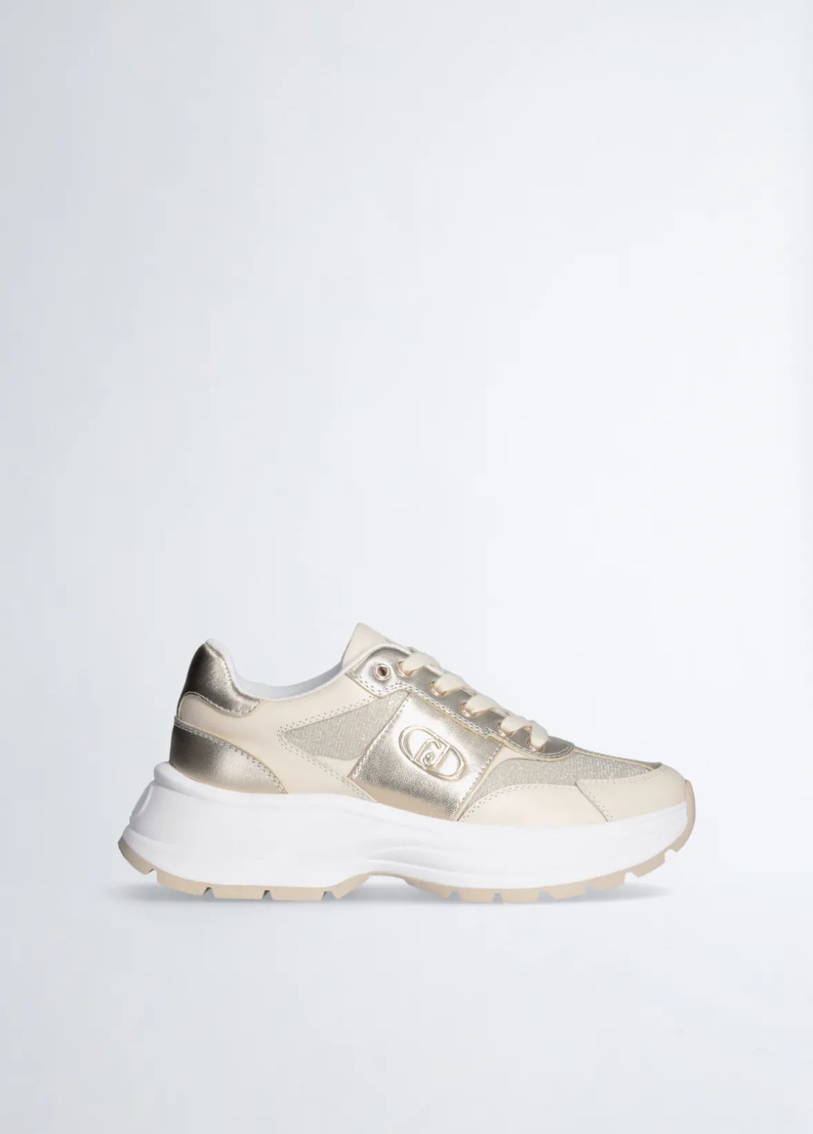 Sneakers in pelle e lurex