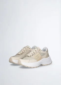 Sneakers in pelle e lurex