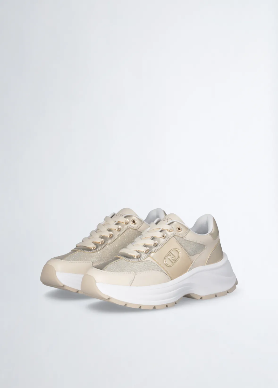 Sneakers in pelle e lurex