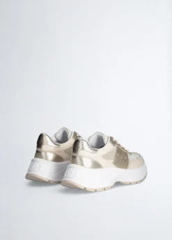 Sneakers in pelle e lurex