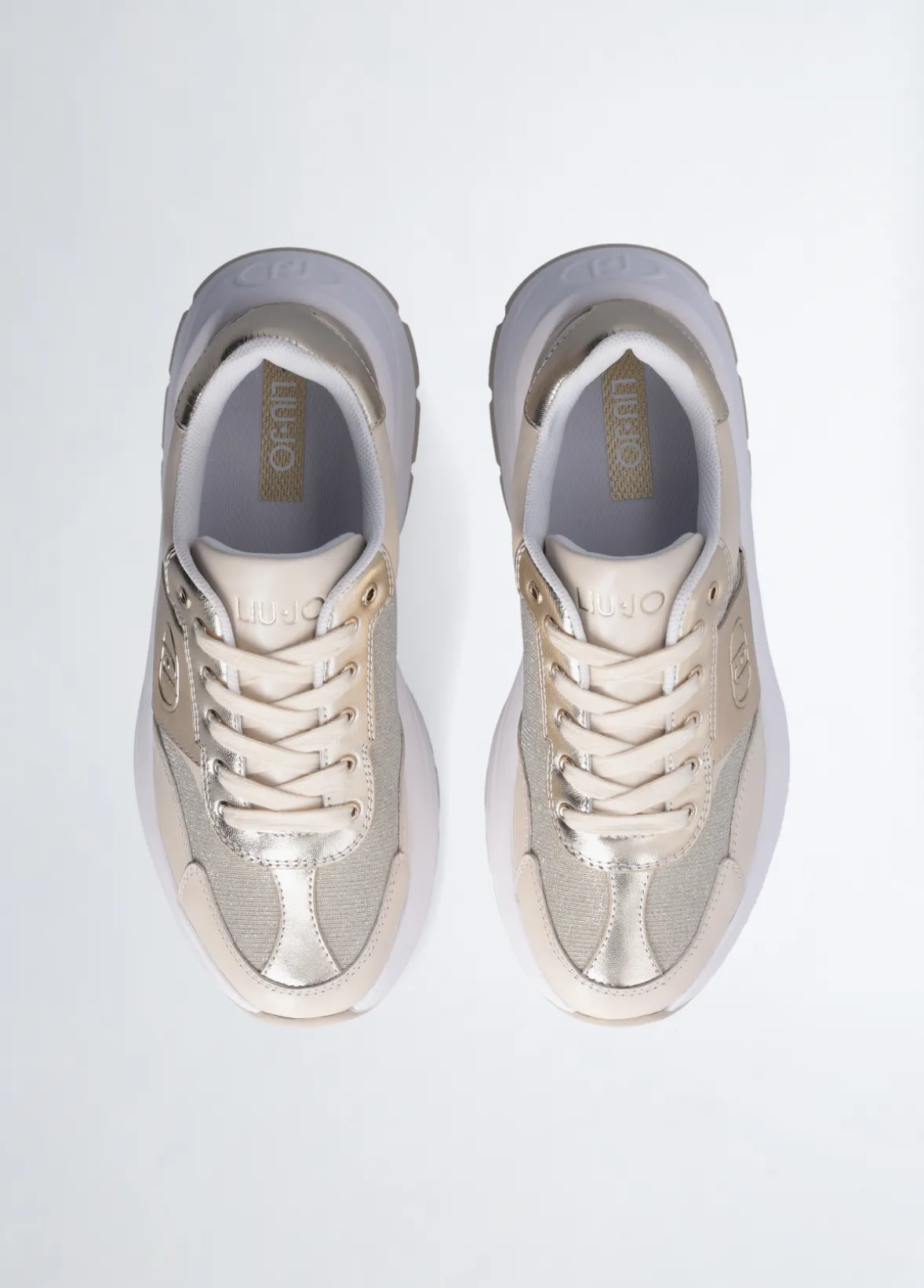Sneakers in pelle e lurex