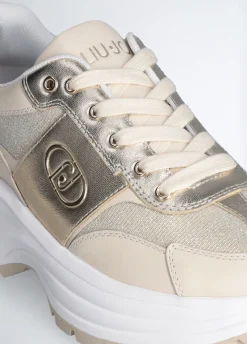 Sneakers in pelle e lurex