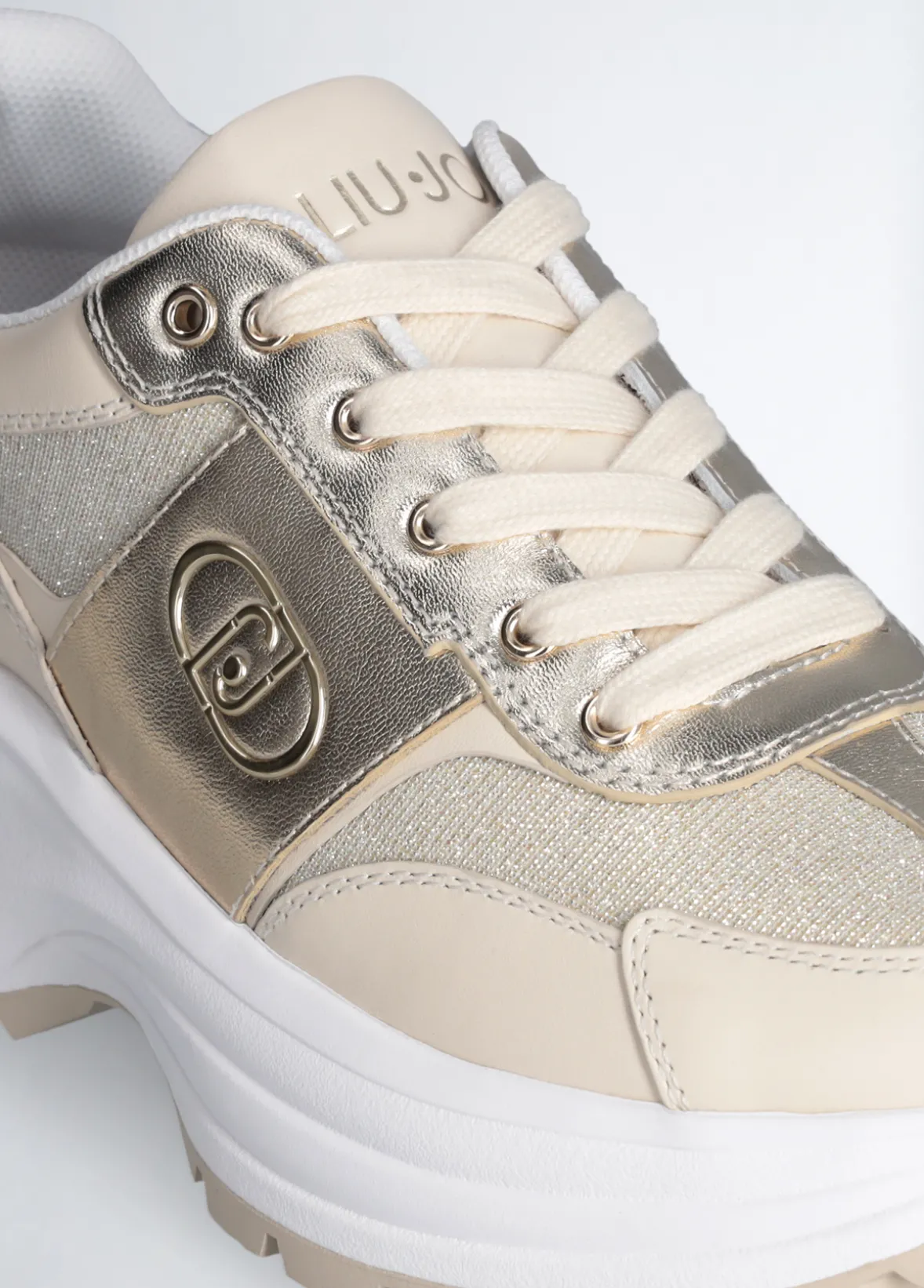 Sneakers in pelle e lurex