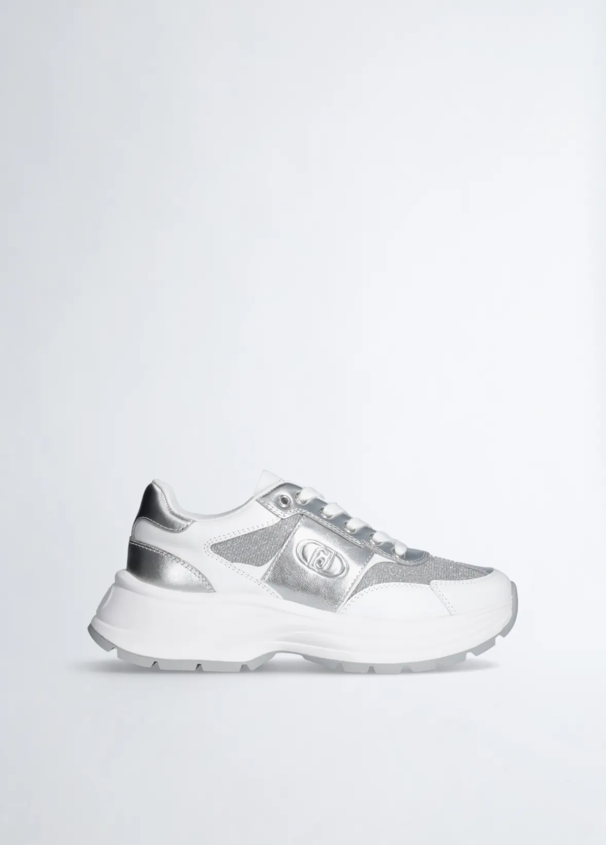 Sneakers in pelle e lurex