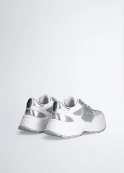 Sneakers in pelle e lurex