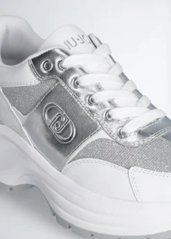 Sneakers in pelle e lurex