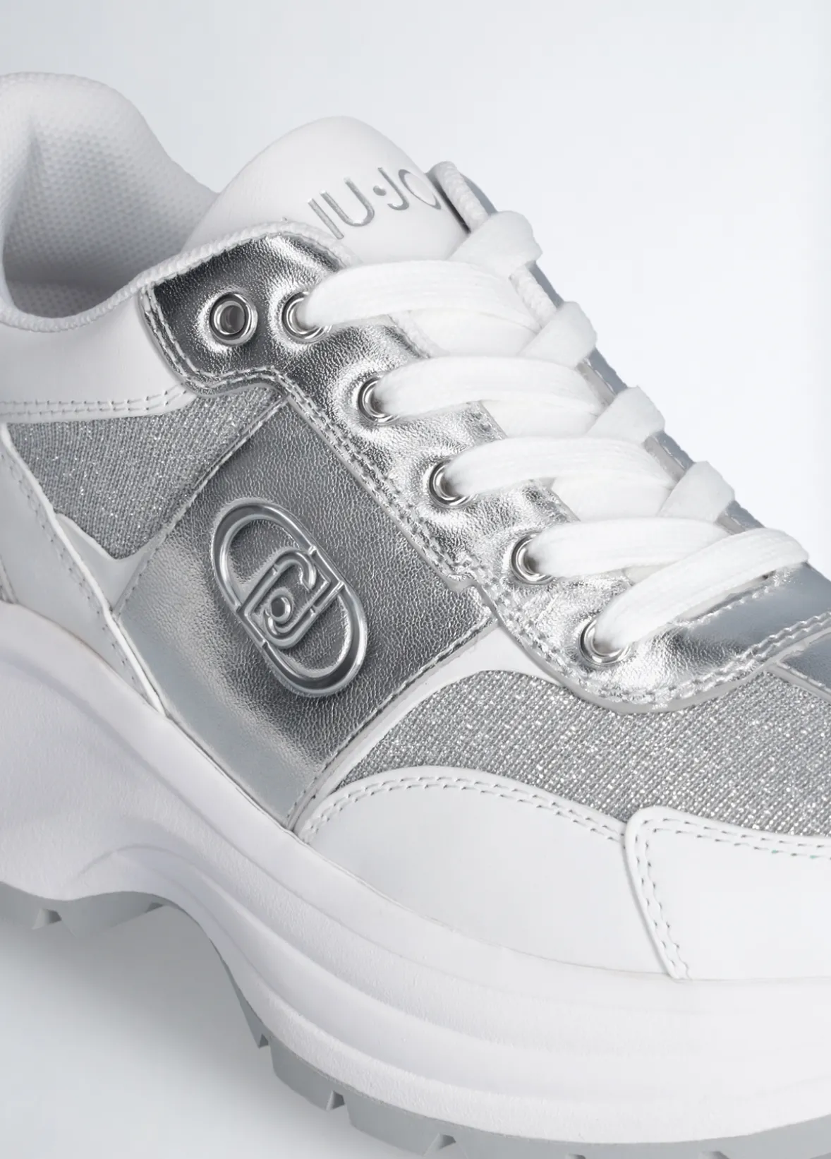Sneakers in pelle e lurex