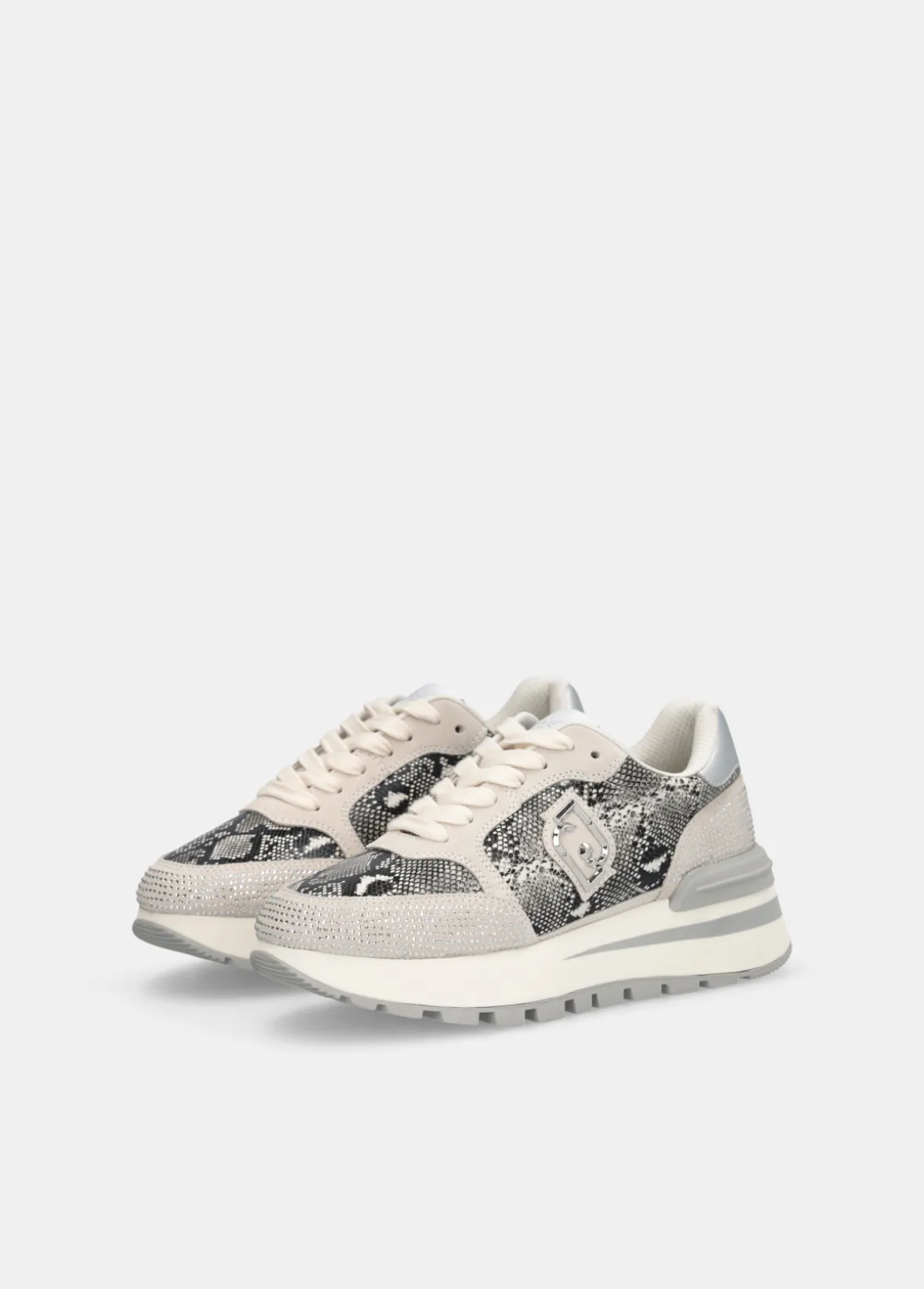 Sneakers in pitone con strass