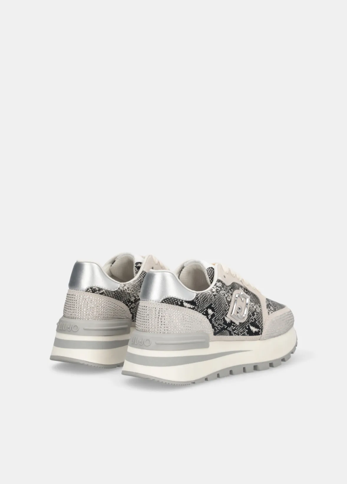 Sneakers in pitone con strass