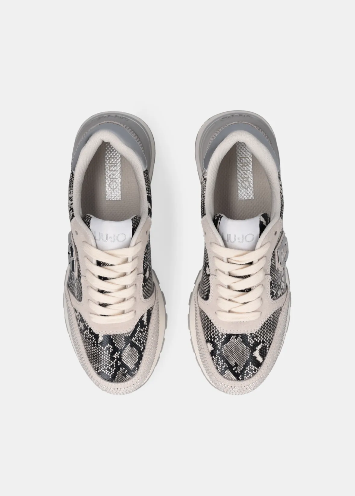 Sneakers in pitone con strass