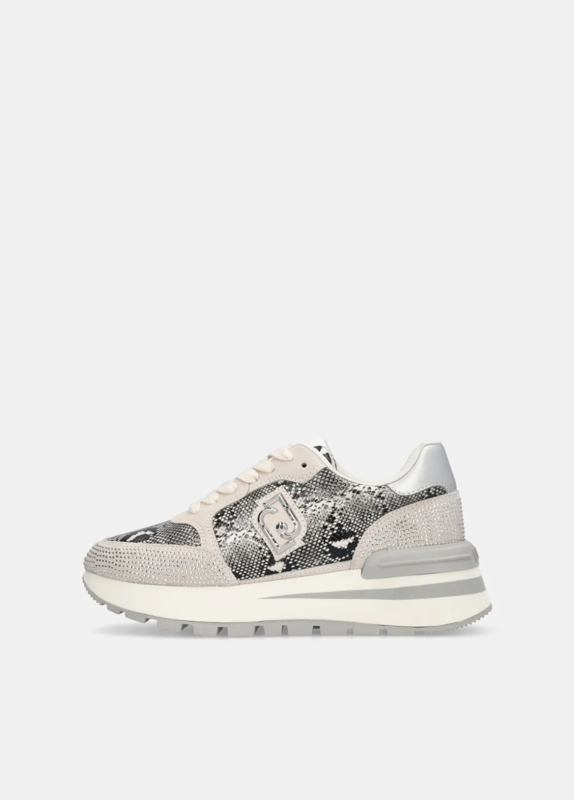 Sneakers in pitone con strass