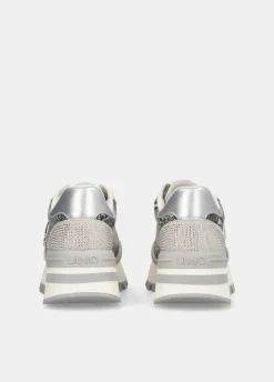 Sneakers in pitone con strass