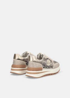 Sneakers in pitone con strass