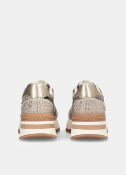Sneakers in pitone con strass