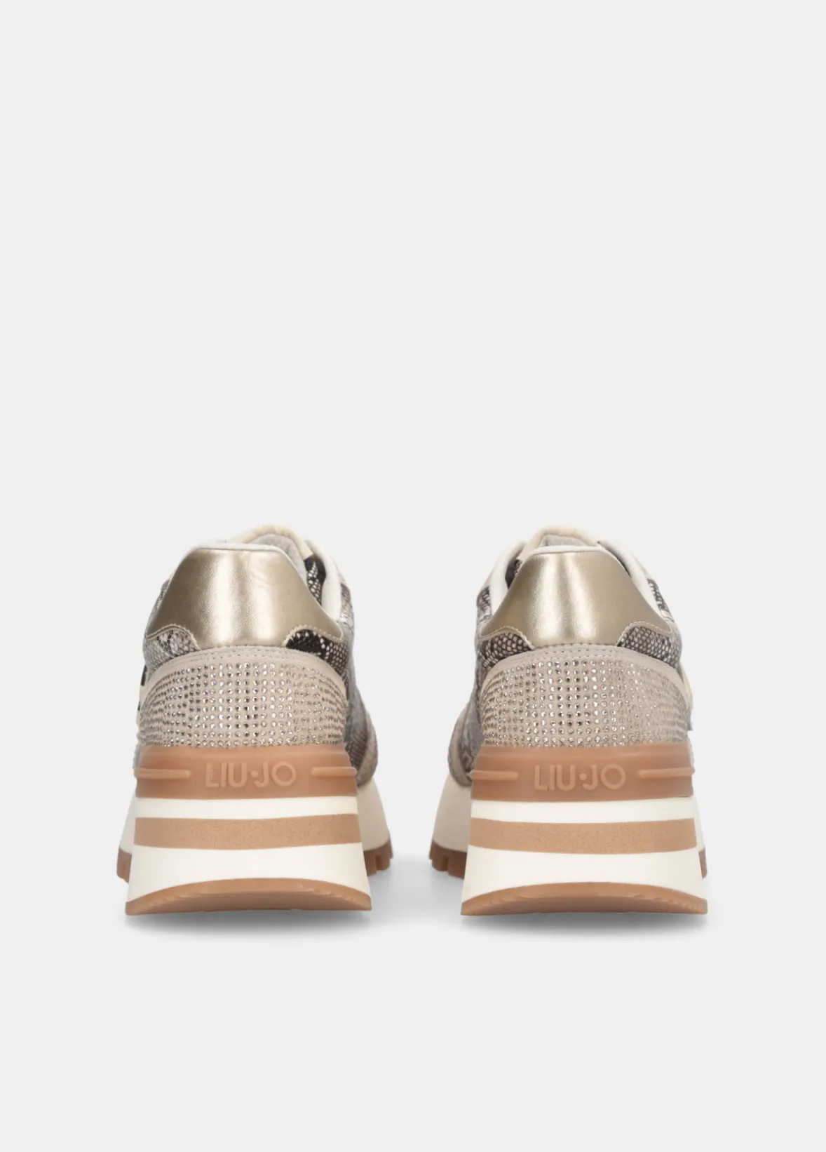 Sneakers in pitone con strass