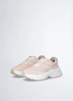 Sneakers in suede e brighty mesh