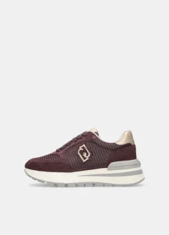Sneakers in suede e mesh