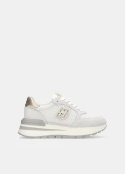 Sneakers in suede e mesh