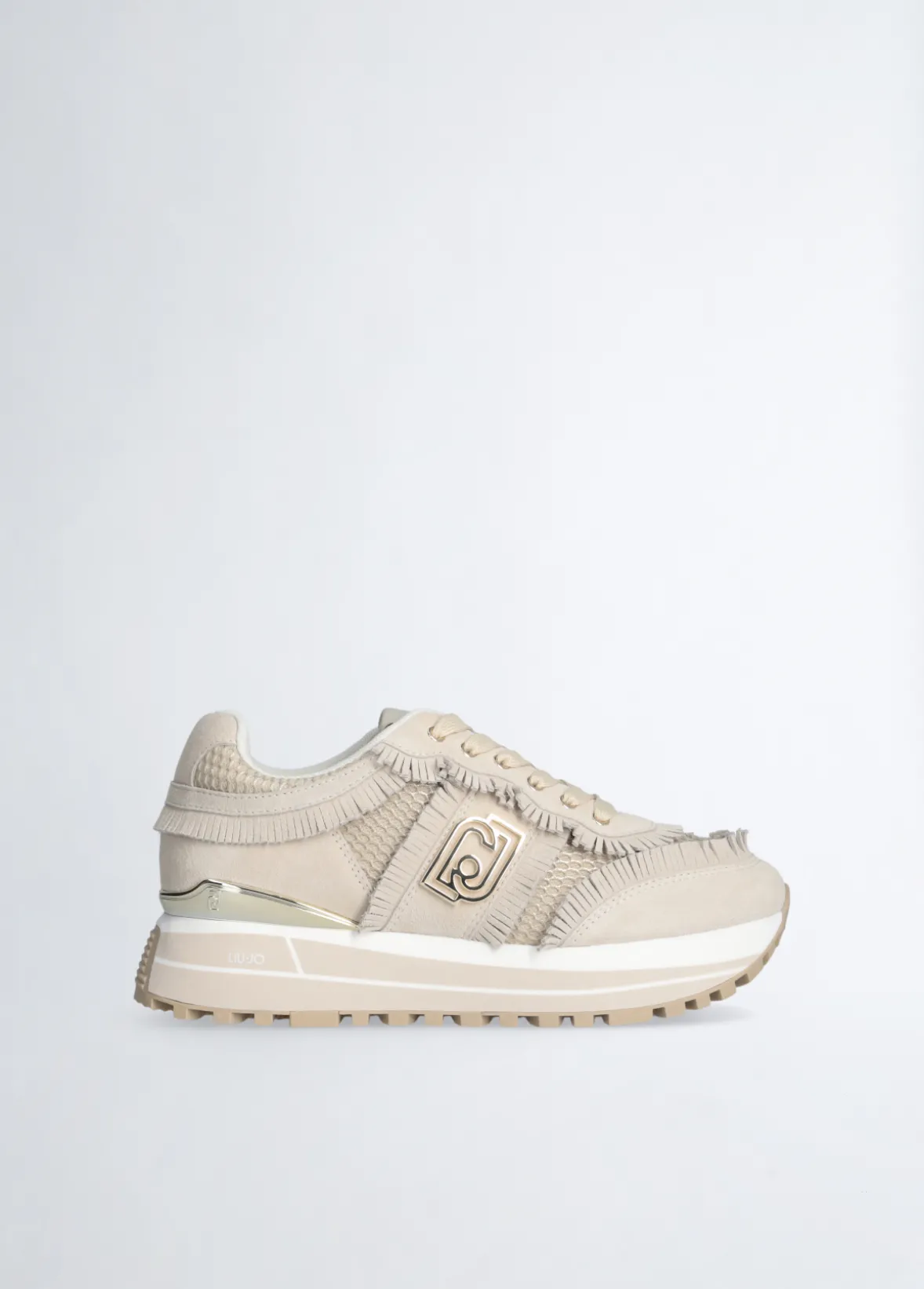 Sneakers platform con frange