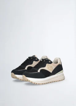 Sneakers platform con ricami floreali